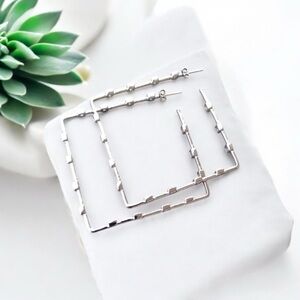 KC Chic Design Elegant Silver Triangle Nolita Hoops